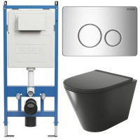 Комплект унитаза с инсталляцией Grossman Style 97.4477BMS.05.10M с клавишей смыва