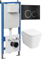 Комплект унитаза с инсталляцией Grossman Galaxy 97.4479SQ.01.210 с клавишей смыва