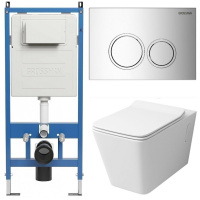 Комплект унитаза с инсталляцией Grossman Galaxy 97.4414S.01.100 с клавишей смыва