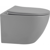 Унитаз ABBER Bequem AC1101TMG подвесной серый матовый, безободковый