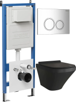 Комплект унитаза с инсталляцией Grossman Galaxy 97.4440BMS.01.100 с клавишей смыва