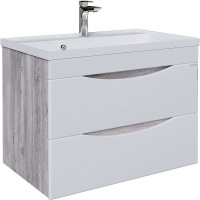 Тумба подвесная Grossman ТАЛИС-80 см 108014 бетон пайн/белый глянец