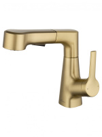 Смеситель для раковины с выдвижным изливом WONZON & WOGHAND, брашированное золото WW-121B108-BG