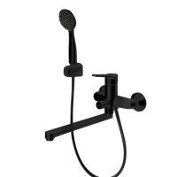 Смеситель для ванны c длинным изливом  Bravat Eco, черный F6111147BM-LB