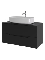 Тумба с раковиной подвесная 100 см, Orange Line Li-100TubMDF+B07-675W черный/белый