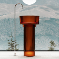 Раковина отдельностоящая прозрачная ABBER Kristall AT2702Opal коричневая