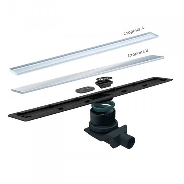 Душевой лоток Pestan Confluo Frameless Line 450 Black Glass 13701202