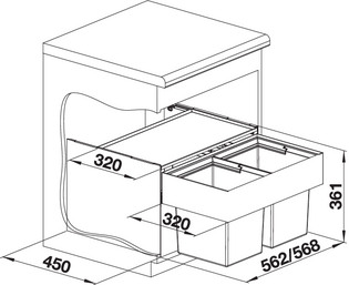 Система сортировки мусора Blanco Select Compact 60/2 523020