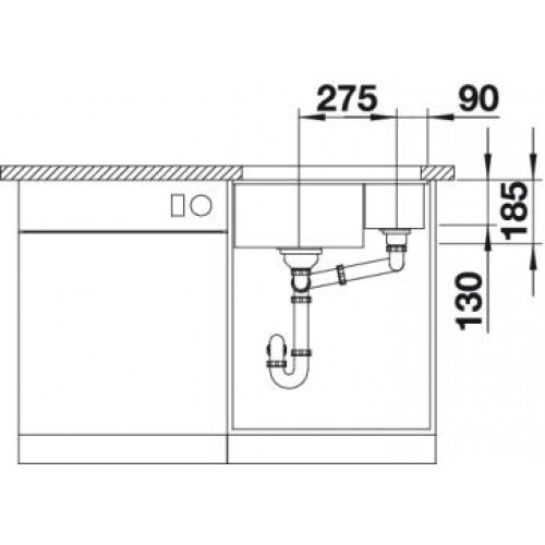 Кухонная мойка Blanco Subline 350/150-U Ceramic 523747