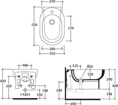 Биде подвесное Galassia M2 5246