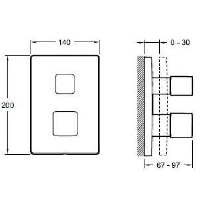 Термостат для ванны на 2 выходаJacob Delafon Modulo E98732-CP Термостат для ванны на 2 выходаJacob Delafon Modulo E98732-CP