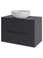 Тумба с раковиной подвесная 70 см, Orange Line Li-70TugMDF+B07-420W графит/белый