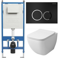 Комплект унитаза с инсталляцией Grossman Galaxy 97.4447S.01.210 с клавишей смыва