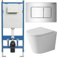 Комплект унитаза с инсталляцией Grossman Classic 97.4478SQ.04.10M с клавишей смыва