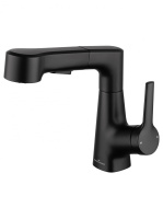 Смеситель для раковины с выдвижным изливом WONZON & WOGHAND, черный матовый WW-121B108-MB