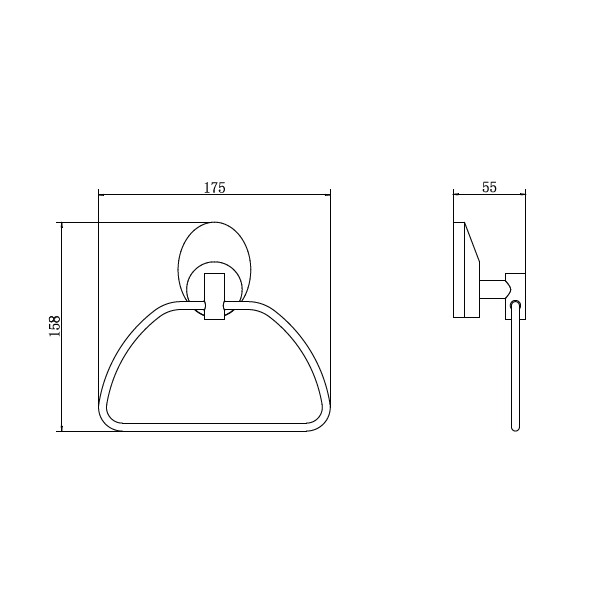 Полотенцедержатель полукольцо FASHUN A1604-2