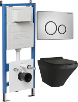 Комплект унитаза с инсталляцией Grossman Style 97.4440BMS.05.12M с клавишей смыва