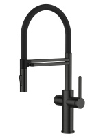 Смеситель для кухни однорычажный с каналом для питьевой воды и гибким изливом Agger Elegant A3252544 черный матовый