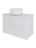 Тумба с раковиной подвесная 75 см, Orange Otto Ot-75TuMDF+B07-345W белый глянец