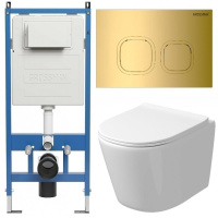 Комплект унитаза с инсталляцией Grossman Cosmo 97.4477SQ.02.300 с клавишей смыва