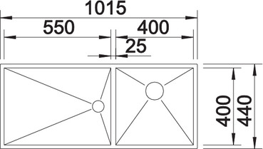 Кухонная мойка Blanco Zerox 400/550-T-IF (чаша слева) 521603