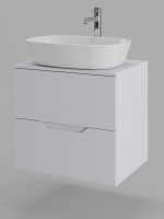 Тумба с раковиной подвесная 60 см Orange Line Li-60TuwMDF+B08-500W белый