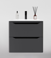 Тумба под раковину Style Line Марелла 60 Люкс Plus СС-00002406 серый матовый