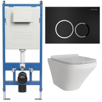 Комплект унитаза с инсталляцией Grossman Galaxy 97.4440S.01.210 с клавишей смыва