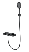 Смеситель для ванны с душем и термостатом WONZON & WOGHAND Shelf, черный матовый WW-B2551-MB