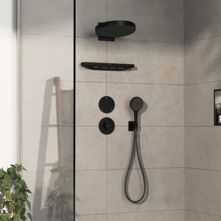 Переключатель потоков на 3 положения Hansgrohe ShowerSelect Comfort S 15558670 черный матовый