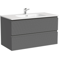 Тумба без раковины подвесная 90 см Sancos Folk FL90GS темно-серый матовый 