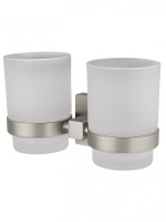 Два стакана для зубных щеток с держателем WONZON & WOGHAND POLO, брашированный никель WW-8928-BN