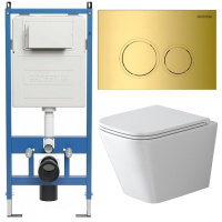 Комплект унитаза с инсталляцией Grossman Galaxy 97.4479SQ.01.300 с клавишей смыва