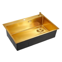 Кухонная мойка (66х50) EMAR EMB-660(TOP) PVD Golden