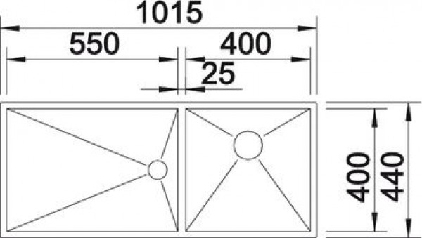 Кухонная мойка Blanco Zerox 400/550-Т-U (чаша слева) 521605