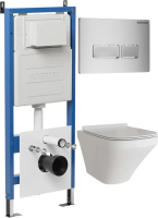 Комплект унитаза с инсталляцией Grossman Pragma 97.4440S.03.110 с клавишей смыва