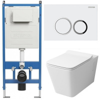 Комплект унитаза с инсталляцией Grossman Galaxy 97.4414S.01.000 с клавишей смыва