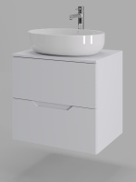 Тумба с раковиной подвесная 60 см Orange Line Li-60TuwMDF+B05-520W белый