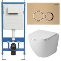 Комплект унитаза с инсталляцией Grossman Galaxy 97.4455MS.01.310 с клавишей смыва