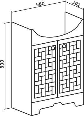 Тумба под раковину Runo  Авила 60 (00000001045)
