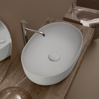 Раковина накладная (60х40) Kerasan Nolita 534359 светло-серый матовый