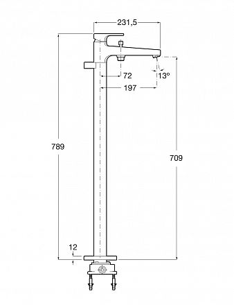 Смеситель для ванны напольный Roca L90 5A2701C00