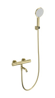 Смеситель для ванны с душем и термостатом WONZON & WOGHAND INN 1, брашированное золото WW-B3013-A1-BG