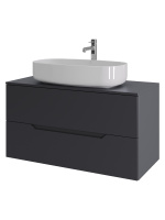 Тумба с раковиной подвесная 100 см, Orange Line Li-100TugMDF+B07-675W графит/белый