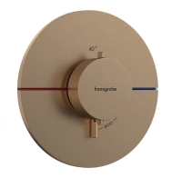 Термостат для душа с регулировкой напора Hansgrohe ShowerSelect Comfort S 15559140 шлифованная бронза