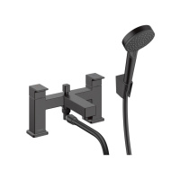 Смеситель на борт ванны с душевым набором Hansgrohe Vernis Shape 71462670 черный матовый