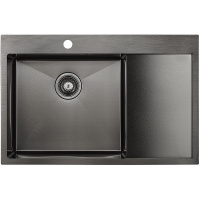 Кухонная мойка Paulmark   Atlan L PM217851-GML вороненая сталь левая