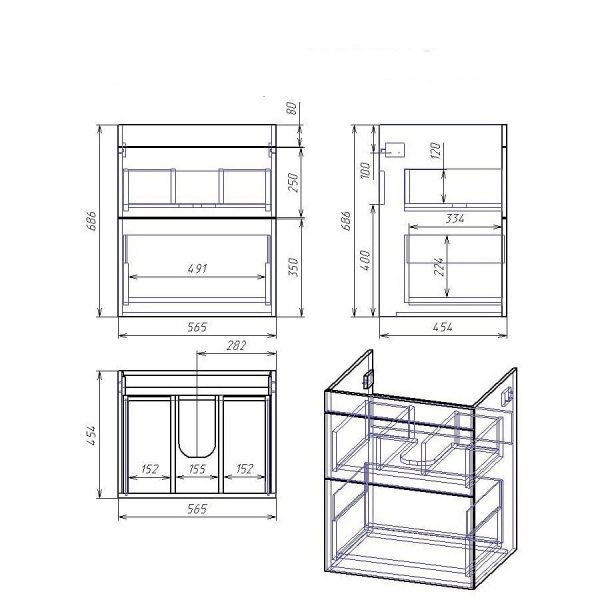 Тумба для комплекта Alvaro Banos Alma 8405.1100