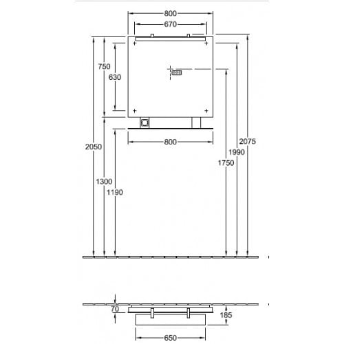 Зеркало 80x75 см, светлый дуб Villeroy & Boch Memento C30480FC