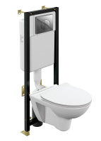 Комплект Cersanit PARVA CO DPL EO slim + BLACK + LEON пластик хром глянцевый 64231